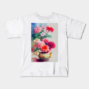Watercolor teapot Kids T-Shirt